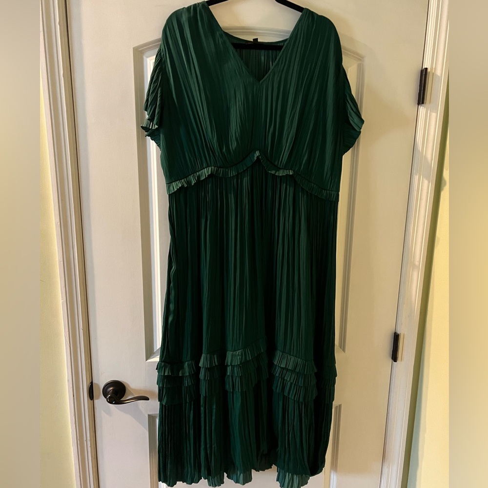 Current Air Green Pleated Dress